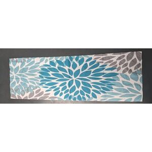 Teal curtain valance
